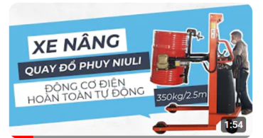 Xe nâng quay đổ thùng phuy Niuli 350kg nâng 2.5m | tự động bằng điện | đổ dầu, hóa chất cực an toàn